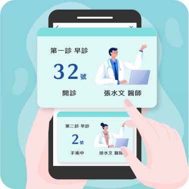 LINE顯示我的號碼與預估看診時間